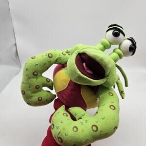 Vintage Herman Scott Foresman Hermit Crab Plush Hand Puppet Toy Green Red Shell